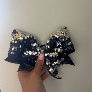 Black and silver cheer bow